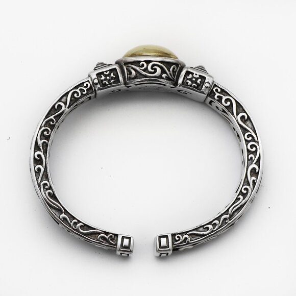 Ann king bracelet - Gem Ann King 925 Streling and 18K Gold Ornate Embellished Cuff Bracelet